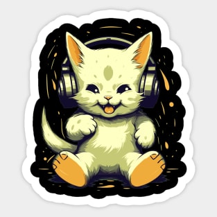 Cat Gamer Gifts Funny Gaming Cat Gamer Sticker